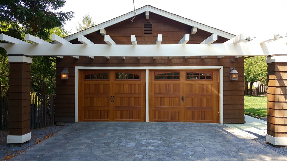 Example of a tuscan two-car garage design in San Francisco