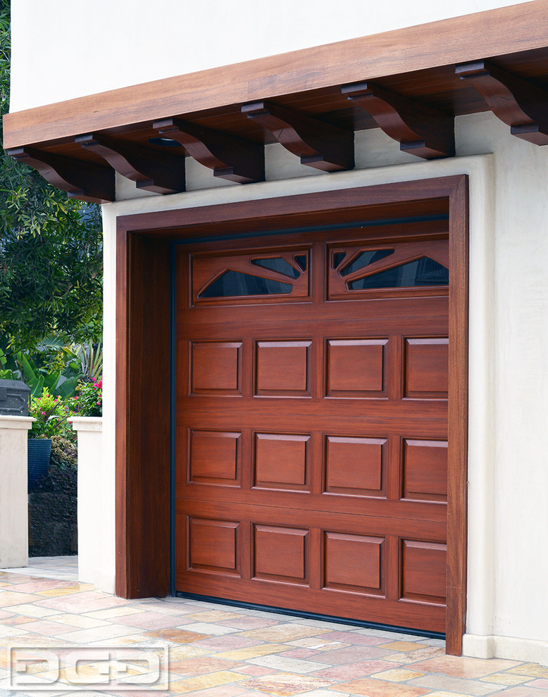 Classic Design Raised Panel Wood Garage Doors in Solid Wood