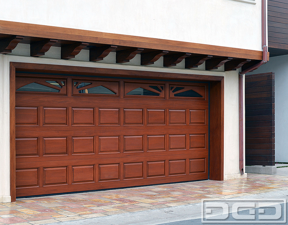 Classic Design Raised Panel Wood Garage Doors in Solid Wood
