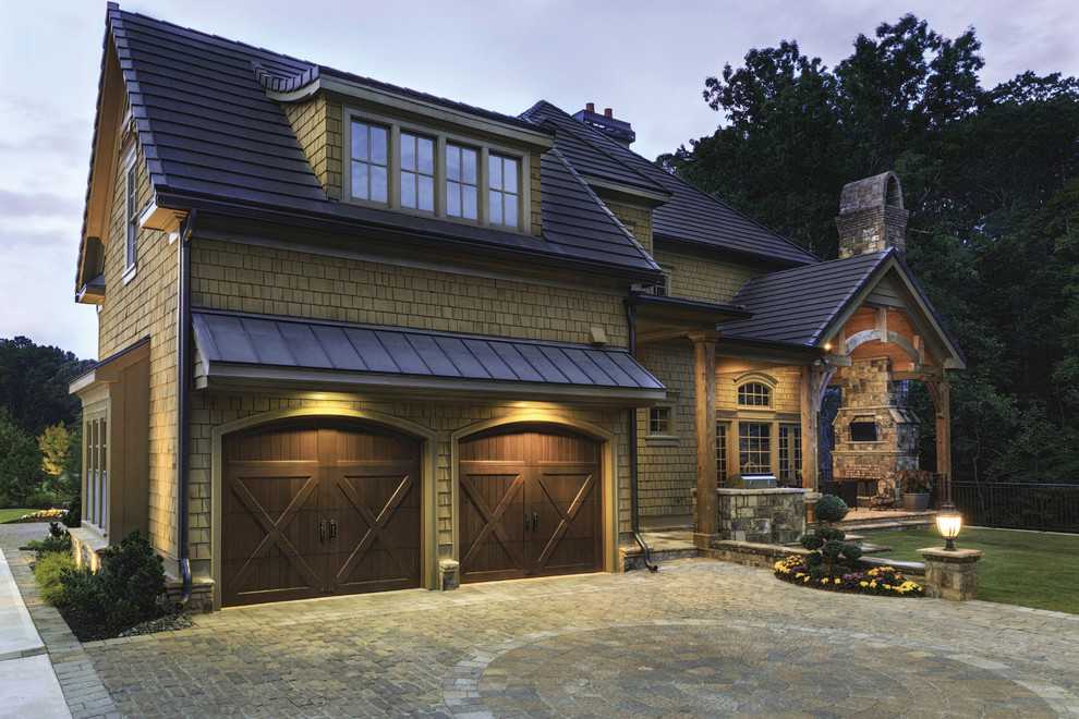 Huge arts and crafts detached two-car garage photo in Atlanta