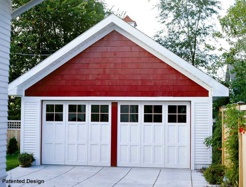 Idées déco pour un garage pour deux voitures séparé craftsman de taille moyenne.