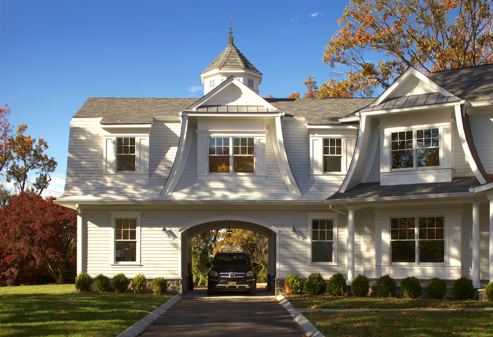 Inspiration for a coastal garage remodel in New York