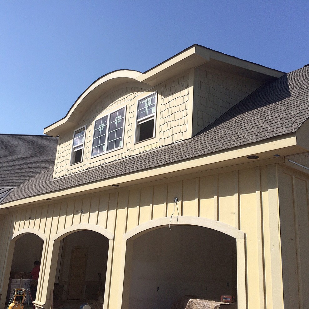 Curved Hardie Dormer and Curved Garage Door Opening Eclectic Garage Little Rock by