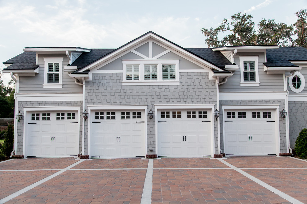 Custom Hamptons Style Waterfront Home Craftsman Garage