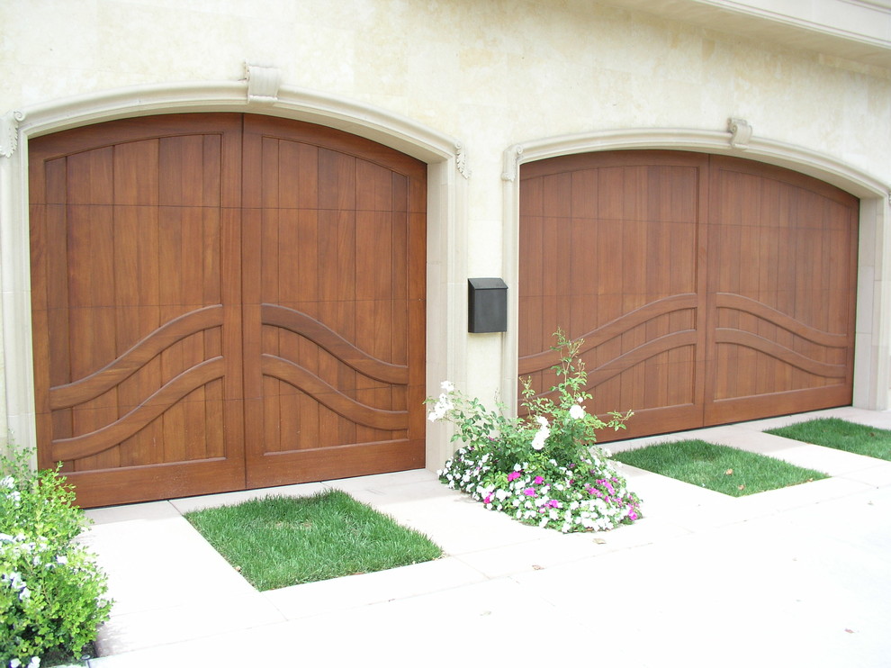 Custom Wood Garage Doors Mediterranean Garage Los Angeles by