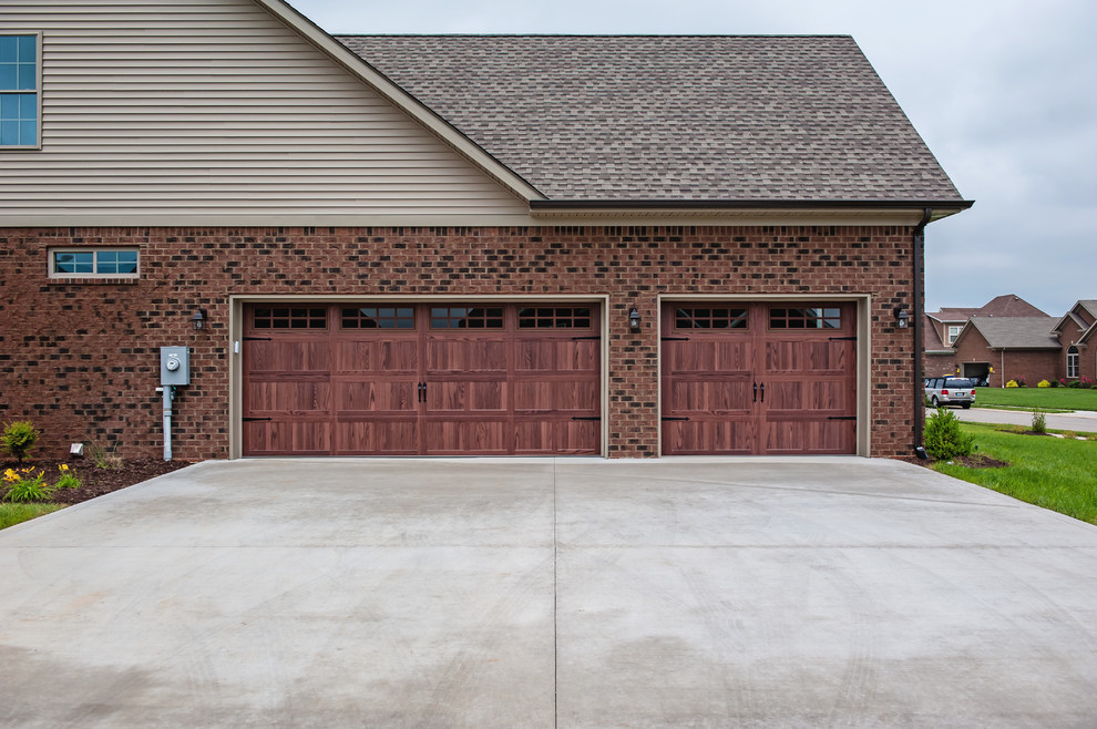 Example of a trendy two-car garage design