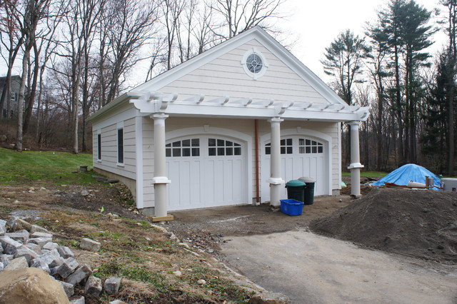 Detached 2 Car Garage Traditional Porch Bridgeport By Dvisionone Architects Houzz Detached 2 Car Garage Traditional, 2 Car Garage Shed