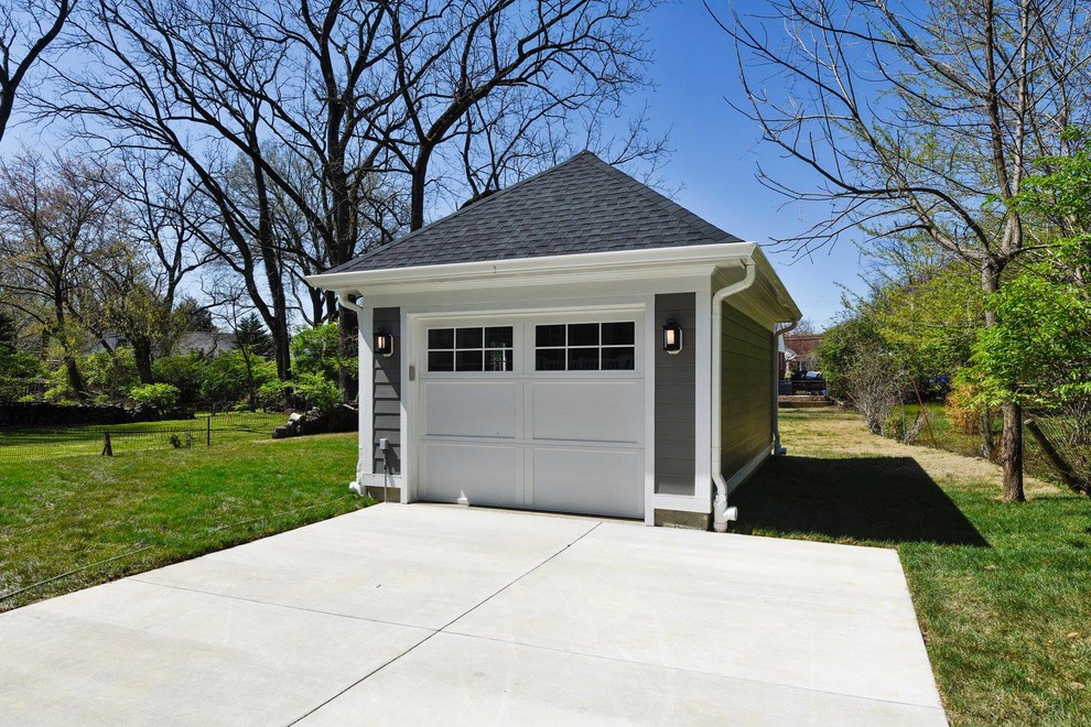 Photo of a medium sized traditional detached single garage in DC Metro.