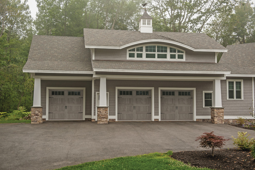 Driftwood Stamped Carriage House Contemporary Garage by C.H.I