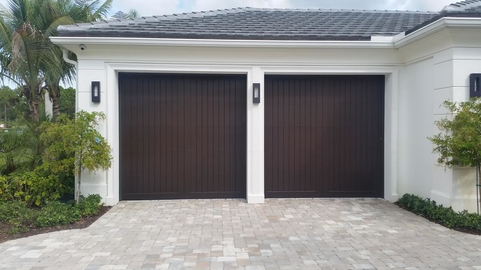 Eden Coast Custom Stained Garage Doors - Traditional - Garage - Miami