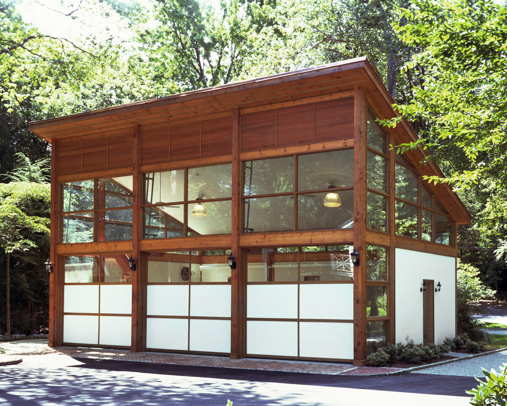 This is an example of a contemporary garage in New York.
