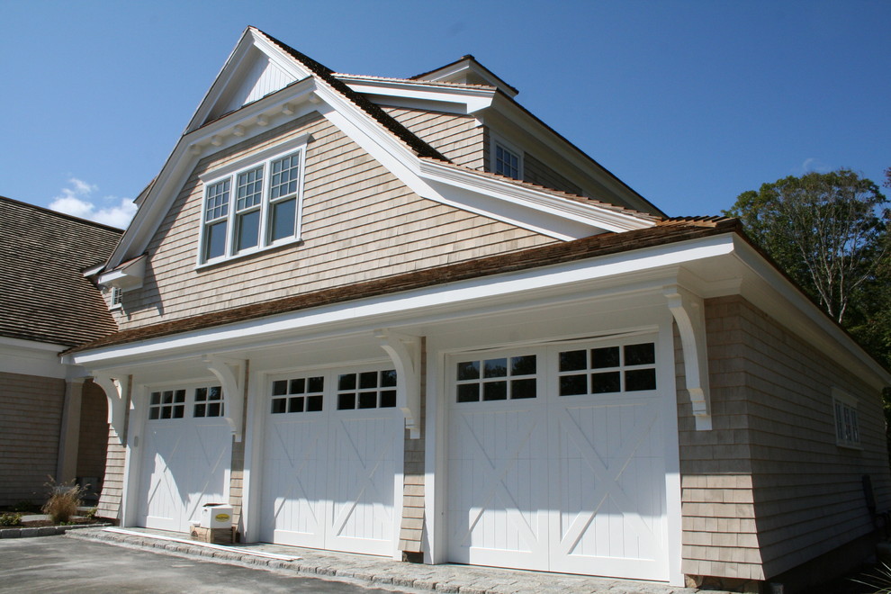 Exteriors Traditional Garage Boston by JB Robbie Builders Inc