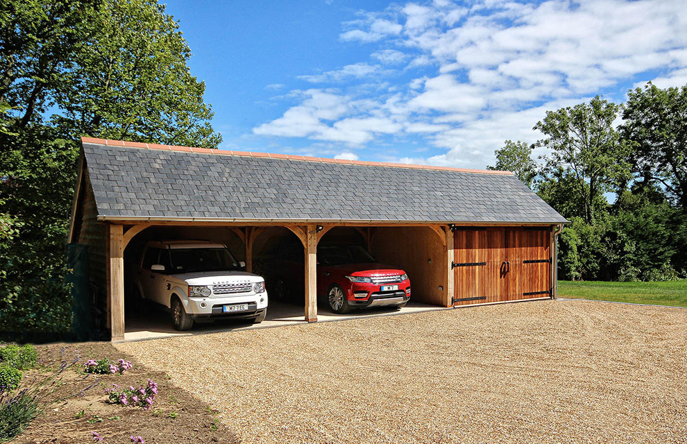 Inspiration for a medium sized rural detached double carport in Gloucestershire.
