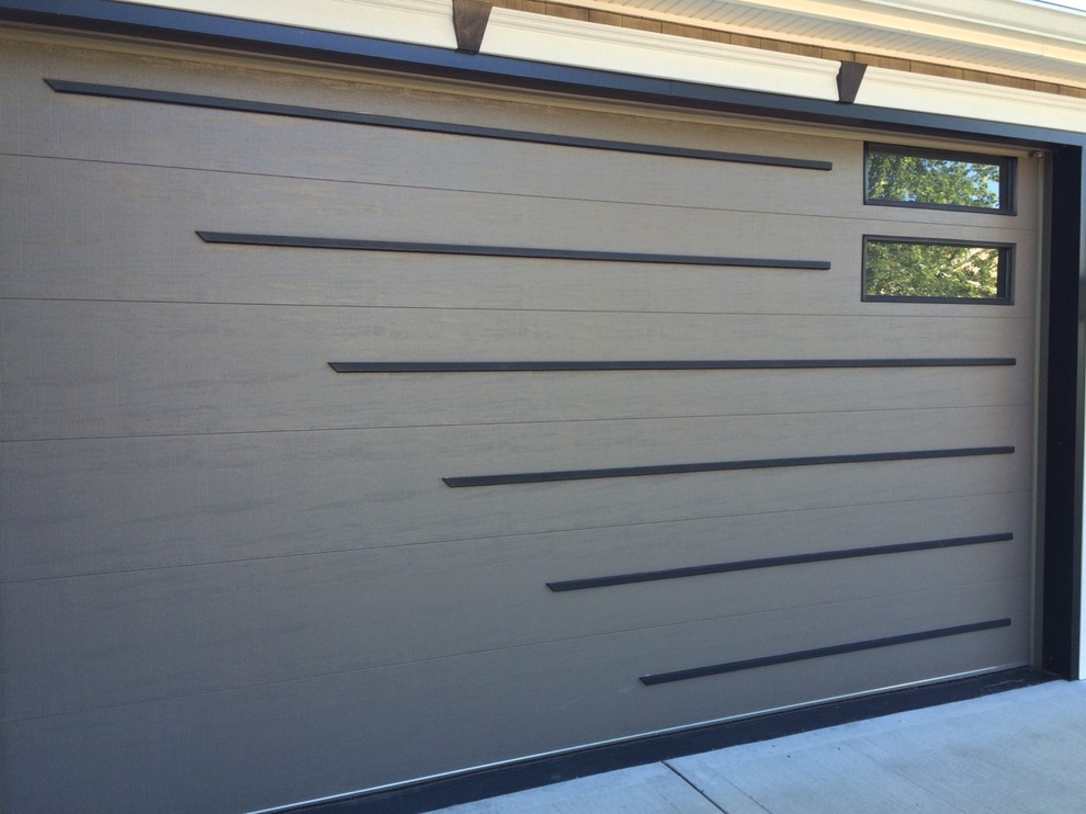 Flush Panel with Commercial windows and custom applied trim, custom