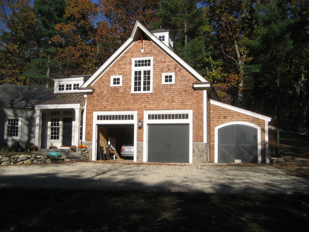Inspiration for a timeless garage remodel in Boston