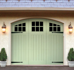 Photo of a medium sized traditional attached single garage in New York.