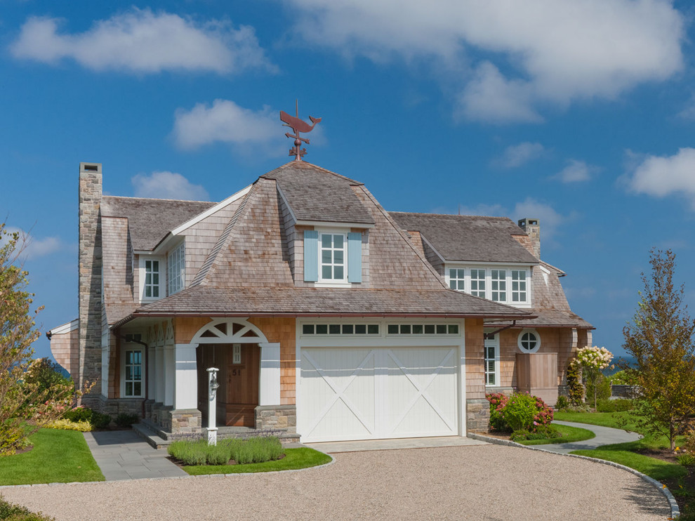 Garage & Stone Driveway NorthbyNortheast Custom Cape Cod Beach