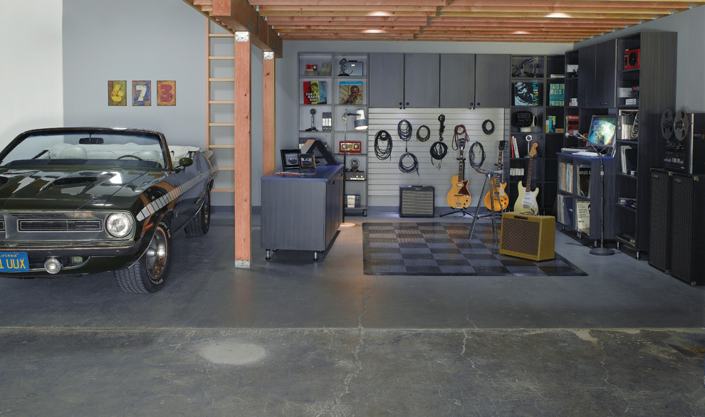 Inspiration for a contemporary garage remodel in New York
