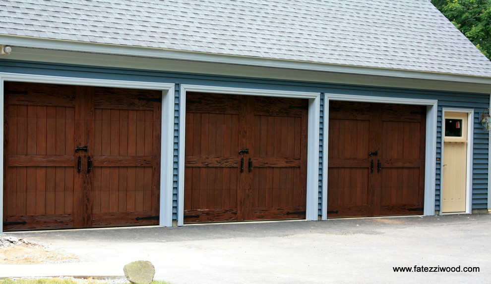 Garage Doors, Mahogany & Pecky Cypress Transitional Garage Minneapolis by Fatezzi Inc