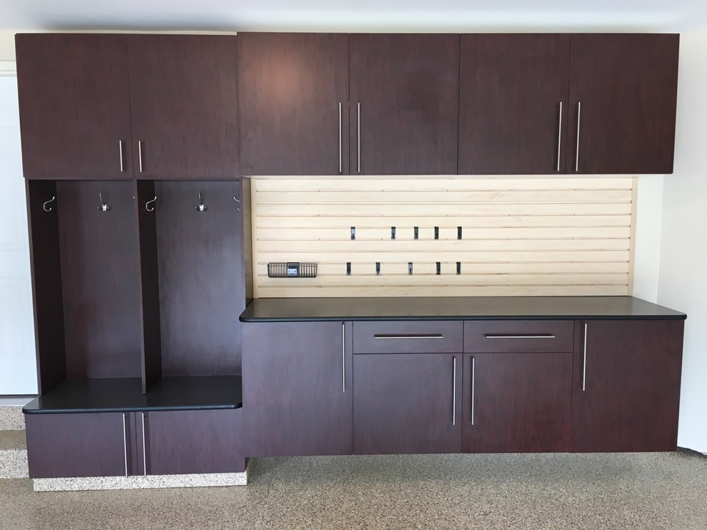 Garage with mudroomstyle locker In Naperville, IL