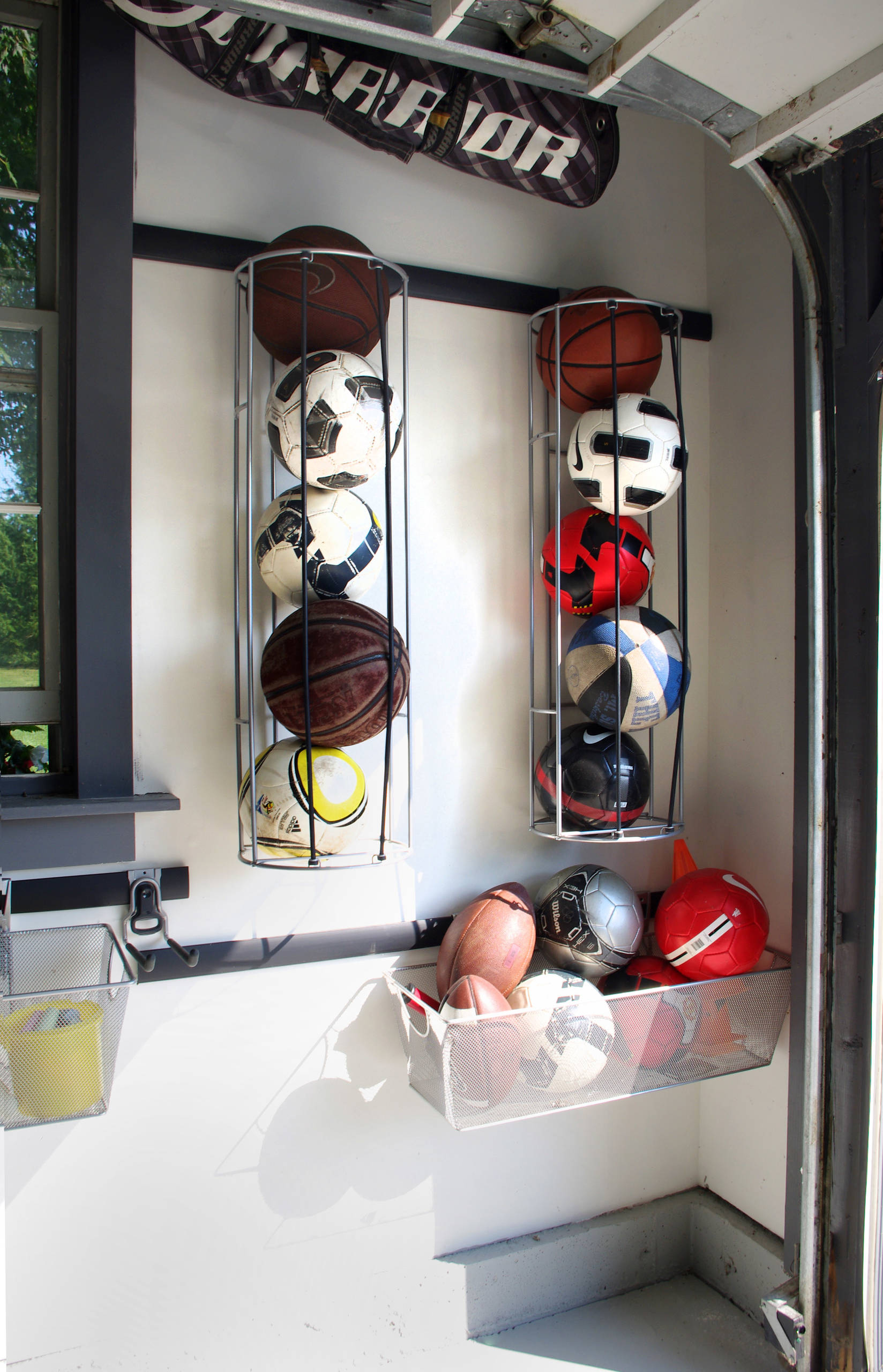 Helmet rack for garage sale
