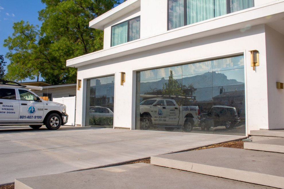 Glass Garage Doors Modern Garage Salt Lake City by A Plus