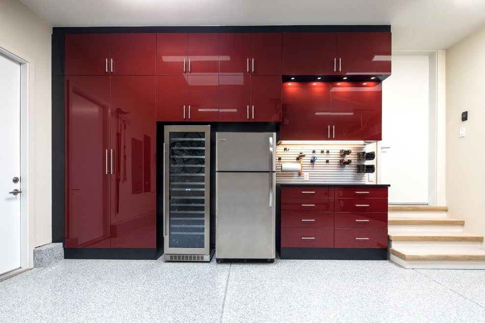 Example of a large trendy attached two-car garage design in San Francisco