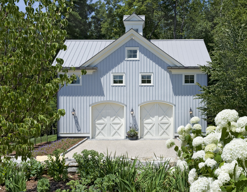 Inspiration for a farmhouse detached garage remodel in New York