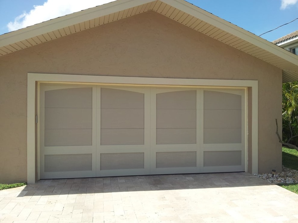 Haas Traditions Beige Overlay Garage Door Traditional Garage