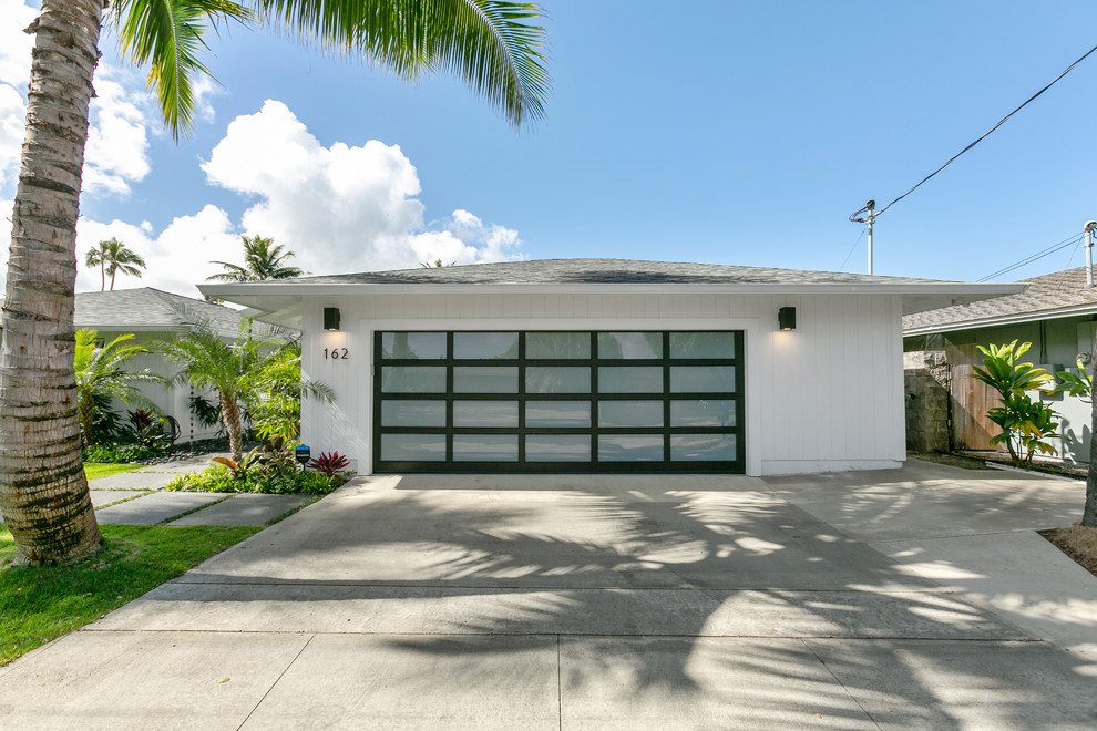 Kalama Track Addition and Renovation Moderno Garaje Hawái de R