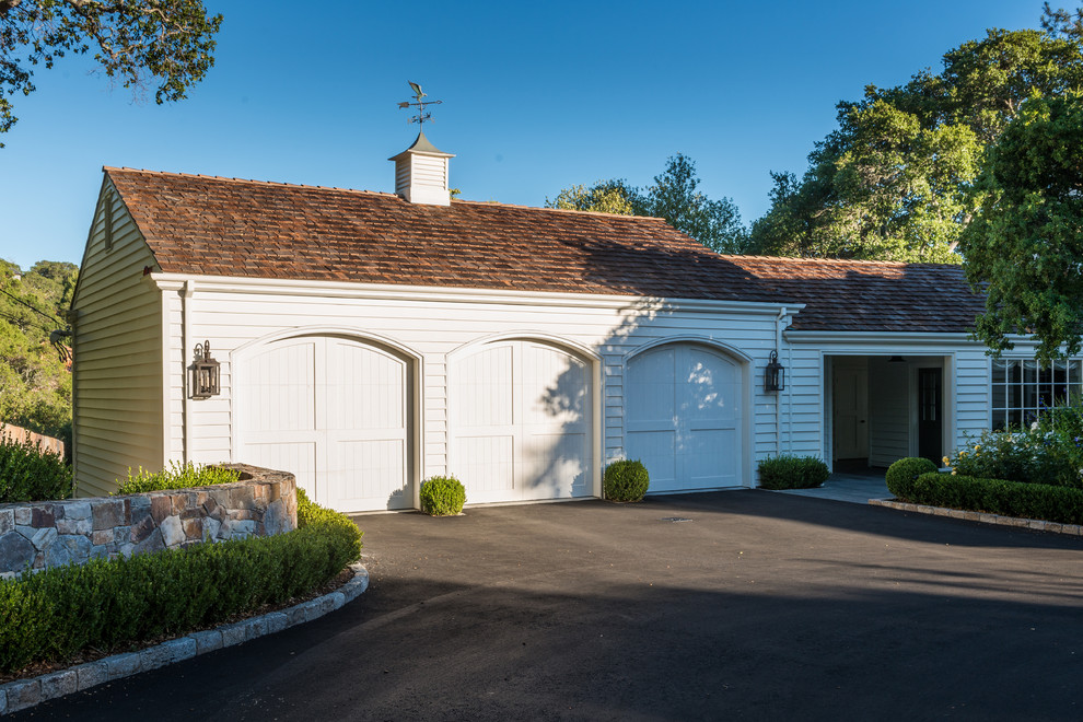 This is an example of a classic attached garage in San Francisco with three or more cars.