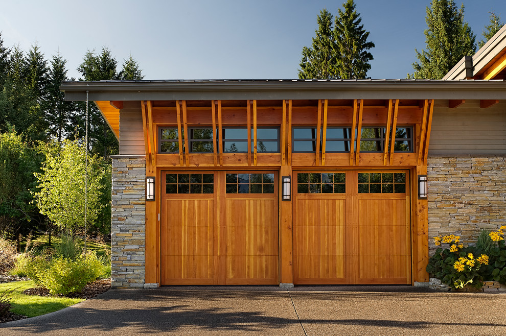 Contemporary attached double garage in Calgary.