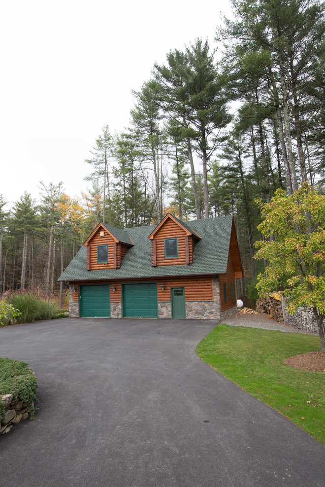 Log Home in the Catskills Rustic Garage New York by Beaver