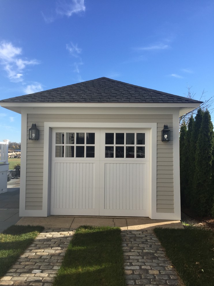 Garage - coastal garage idea in Bridgeport