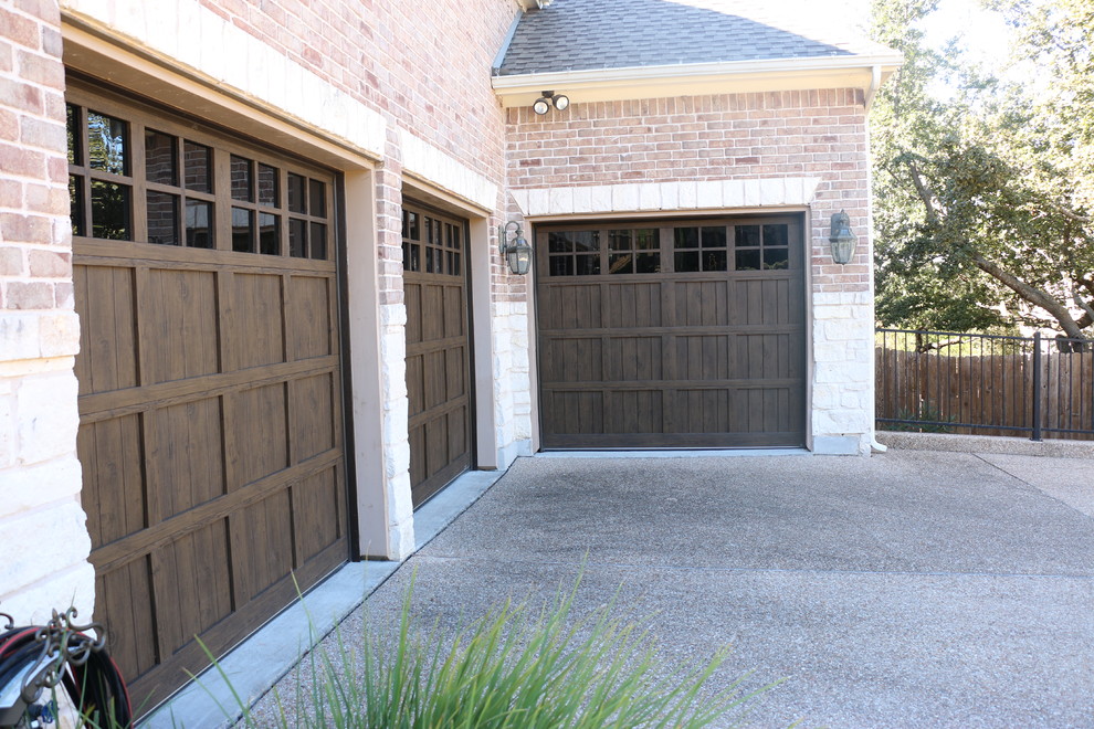 Martin Doors Pinnacle Steel V Groove Doors Ash Wood Color with Smoked