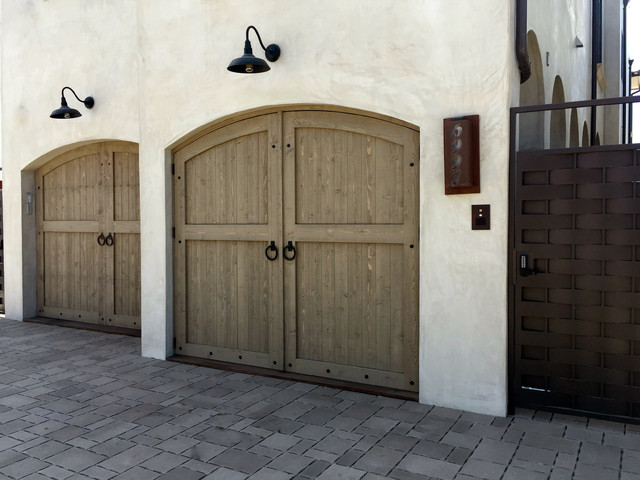 Mediterranean Carriage Doors Manhattan Beach Ca Mediterranean Garage Los Angeles By Tungsten Royce Custom Wood Products Houzz Au