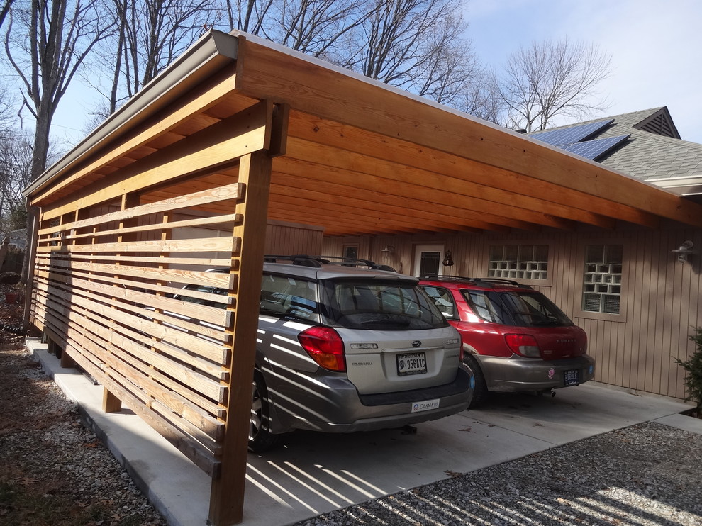 Example of a 1960s garage design in Indianapolis