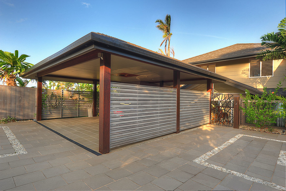 Example of an island style two-car garage design in Cairns