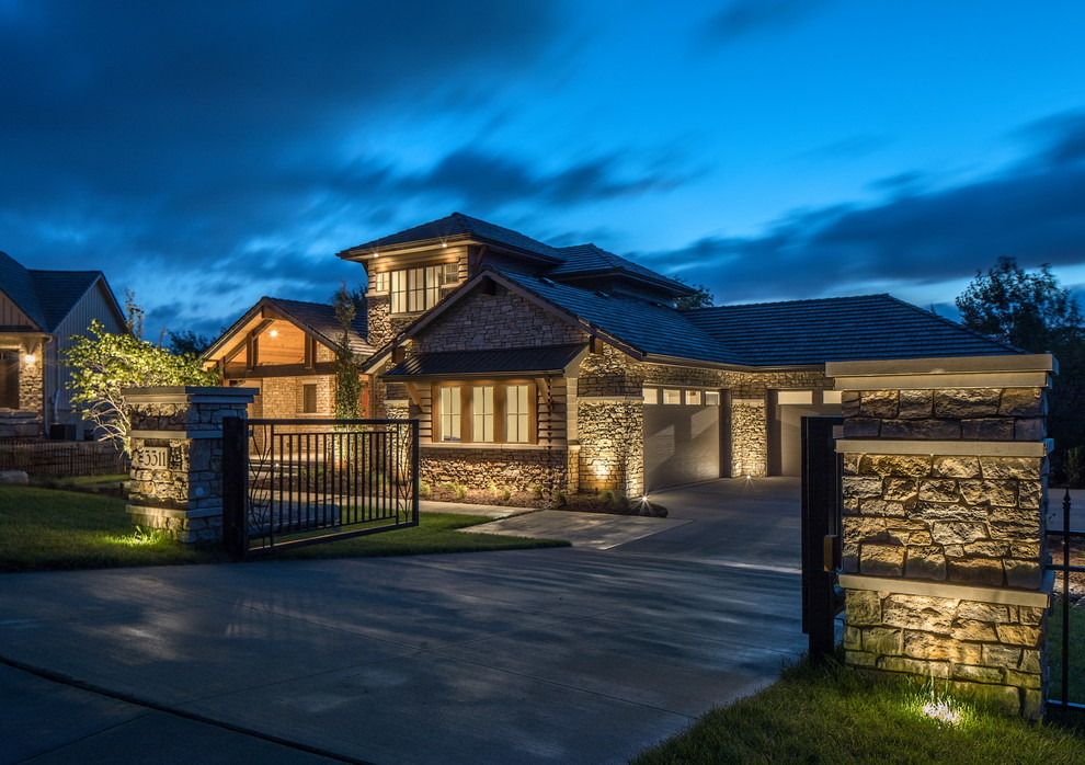 This is an example of a modern attached garage in Omaha.