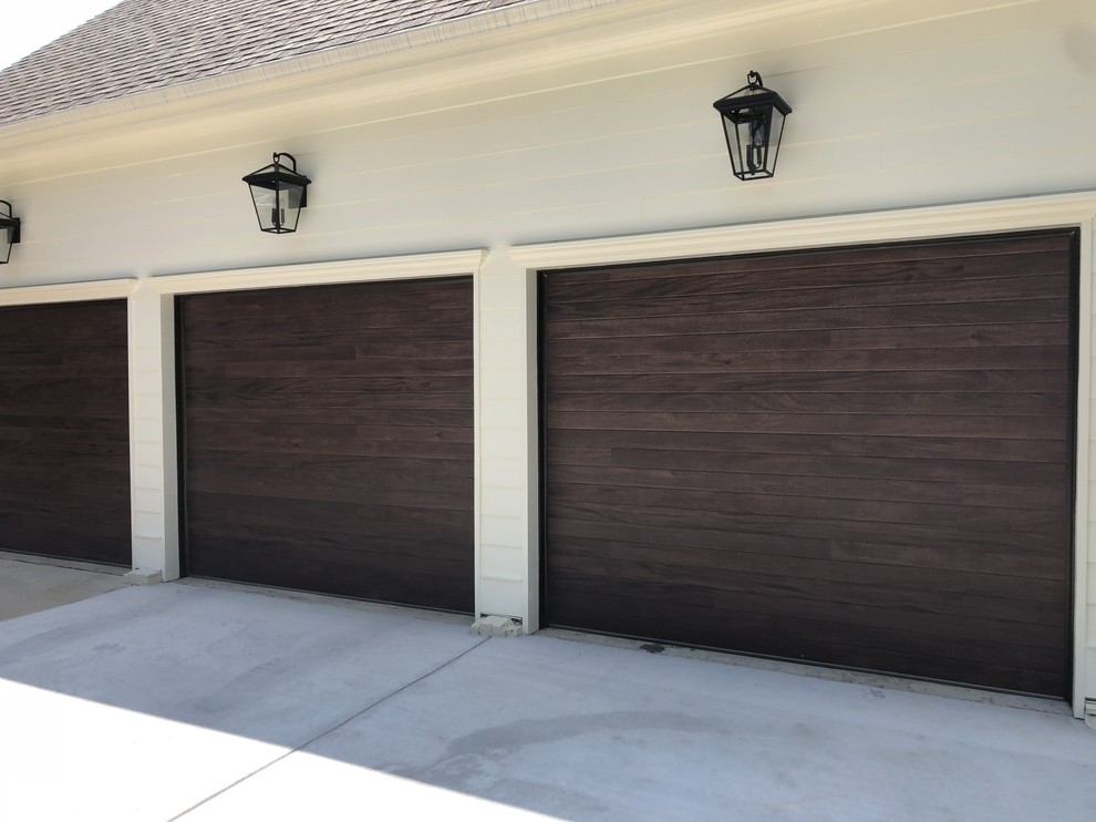 Modern Steel Faux Wood Plank Garage Door Modern Garage Atlanta