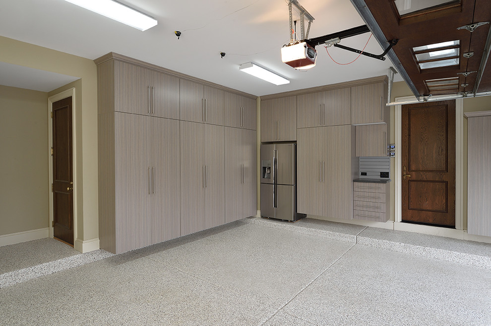 Inspiration for a modern garage remodel in Chicago