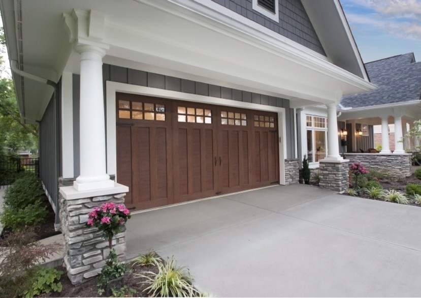 New Craftsman Exterior With Faux Wood, Garage Doors Cincinnati