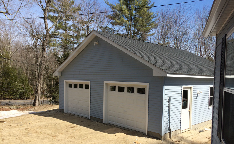 New Garage for an Existing Home Maine Traditional Garage