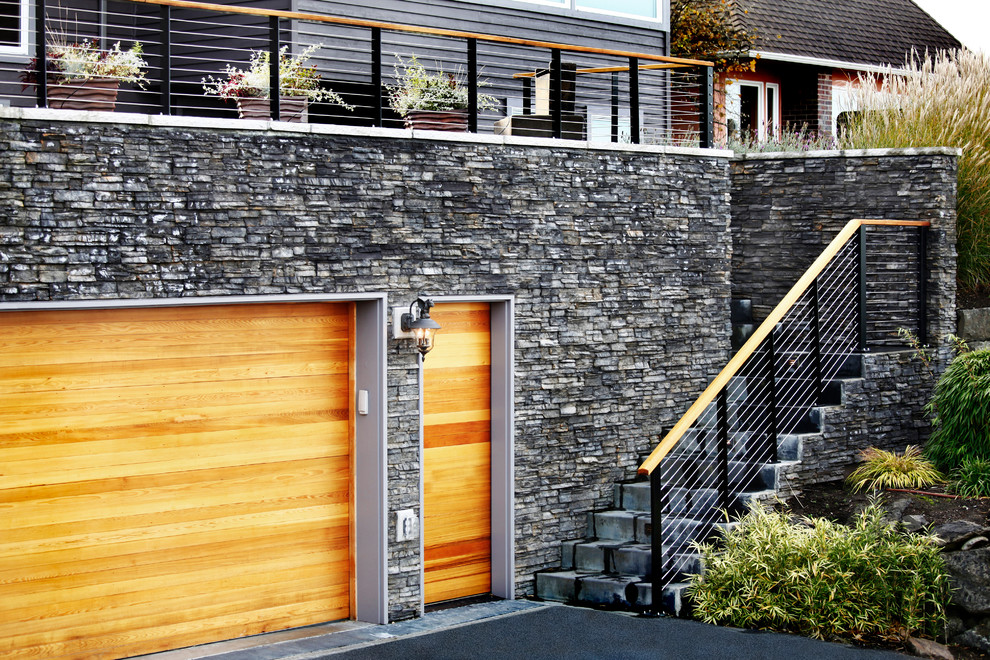 Inspiration for a contemporary attached single garage in Seattle.