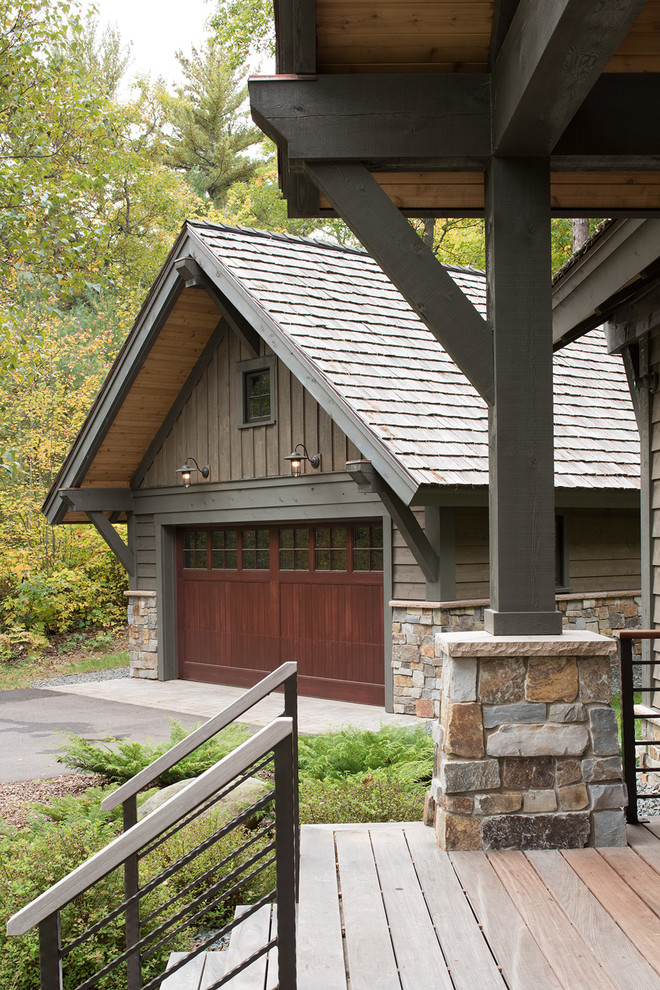 Example of a mountain style garage design in Minneapolis