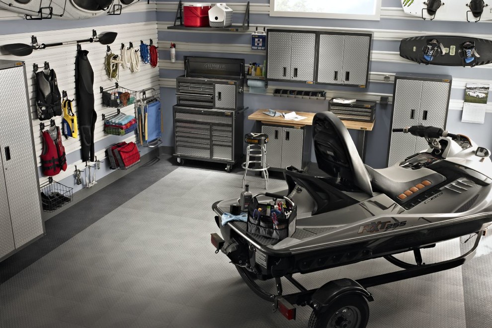 Paddleboard, Kayaks & Wakeboard Storage Beach Style Garage