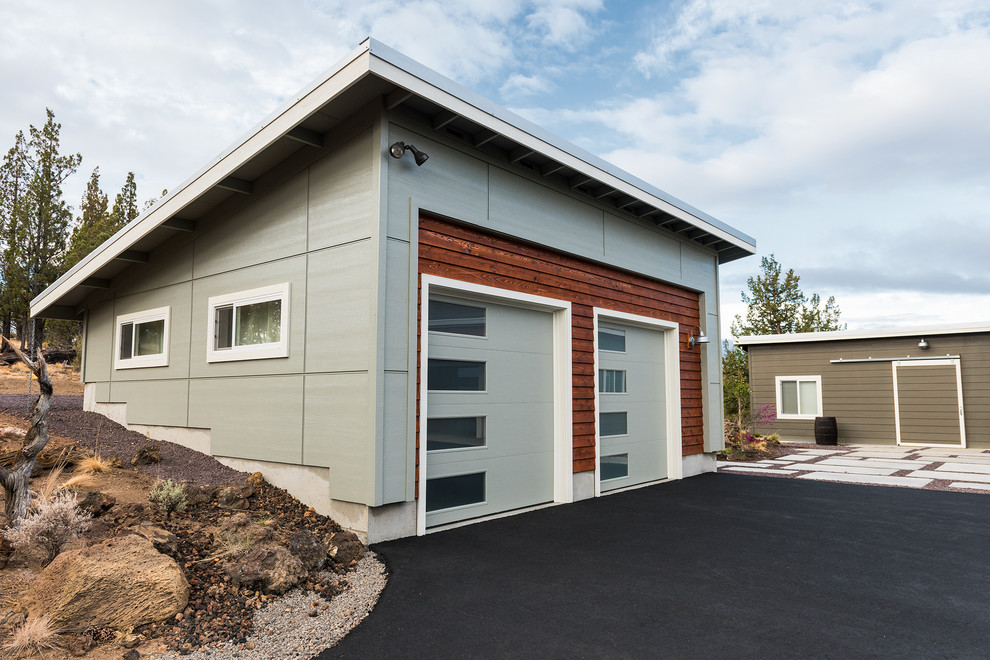 Inspiration for a medium sized contemporary detached double garage in Other.