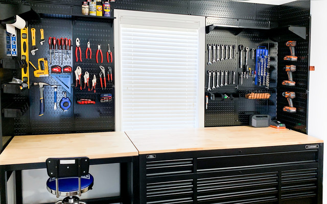 Pegboard Work Bench Storage Ideas - Wall Control Pegboard Images - Garage -  Atlanta - by Wall Control | Houzz
