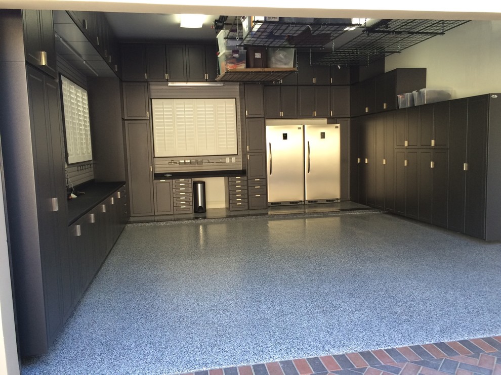 Traditional double garage in San Diego.