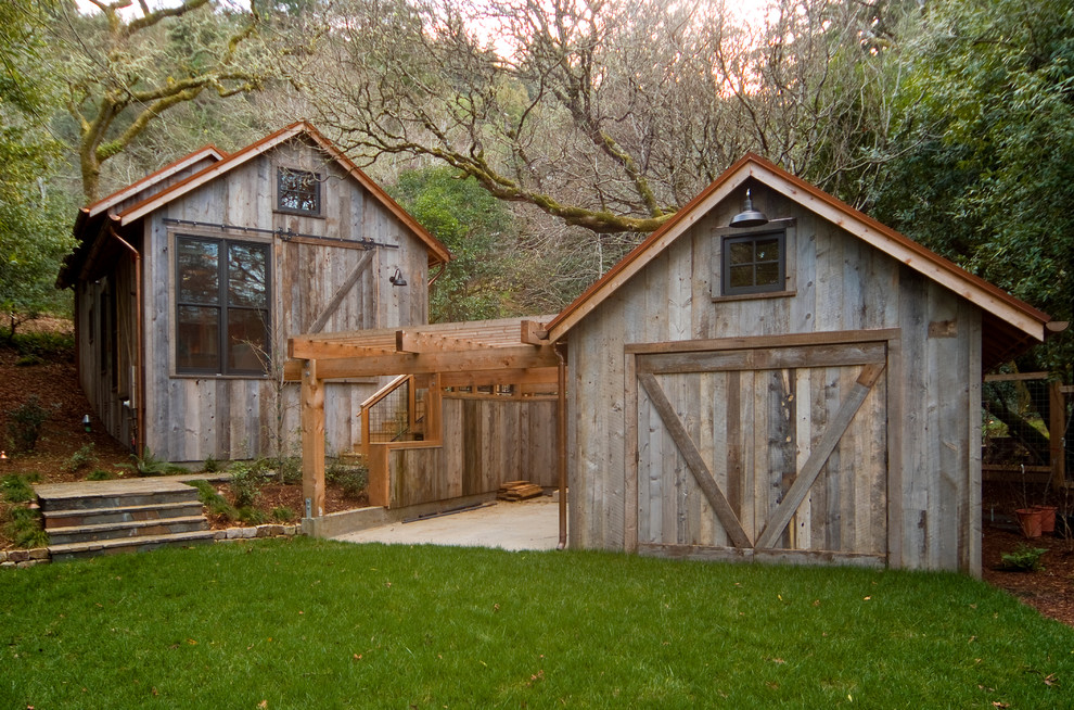 Inspiration for a rustic carport remodel in San Francisco